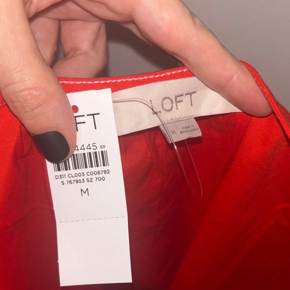 NWT LOFT Puff Sleeve Cutout Back Top